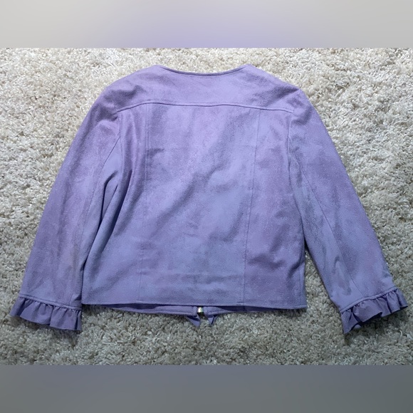 Nanette Lepore Lilac Faux Suede Jacket Sz 4 - Picture 6 of 7